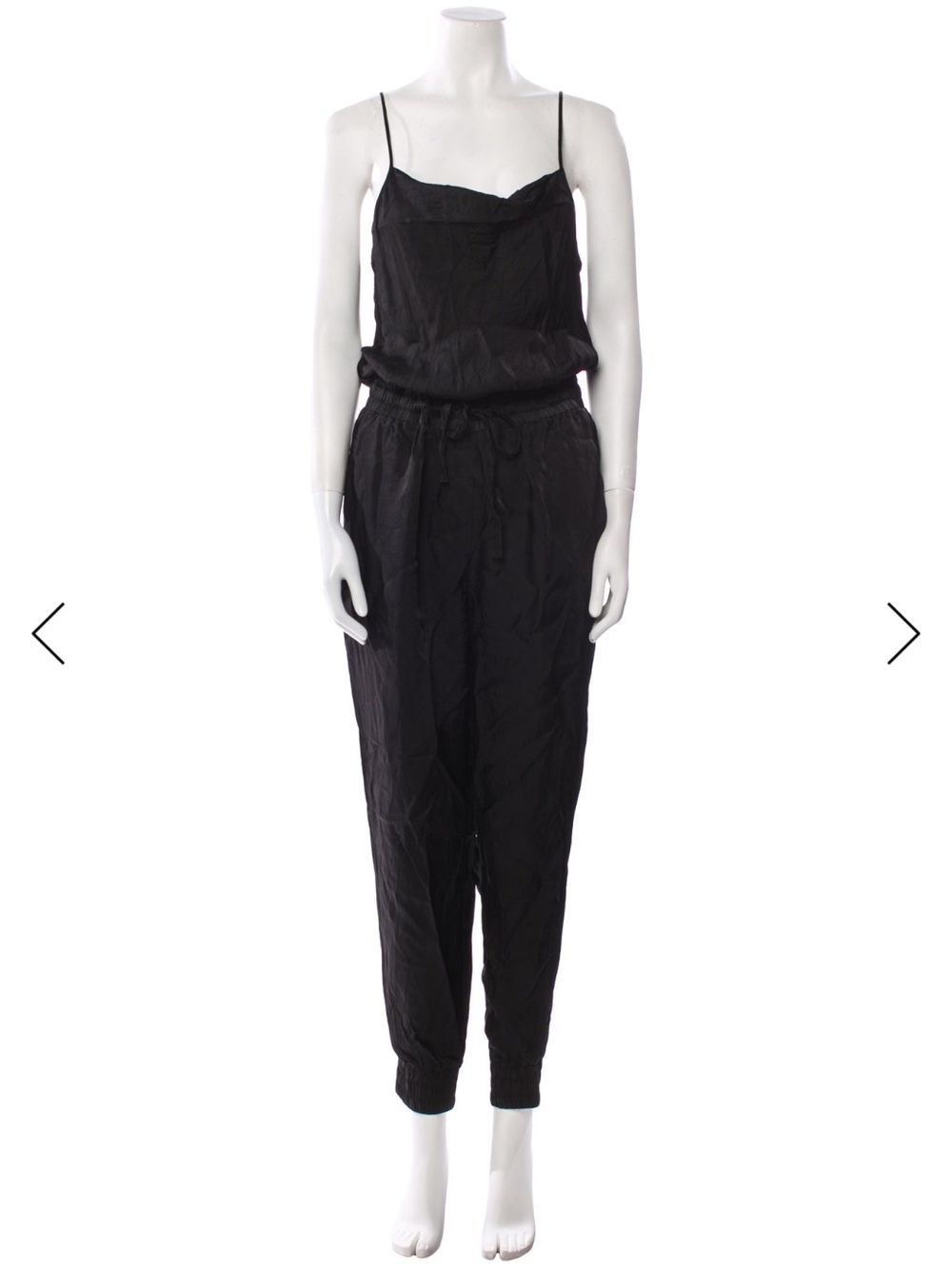 cinq a sept Black Spaghetti-Strap Jumpsuit